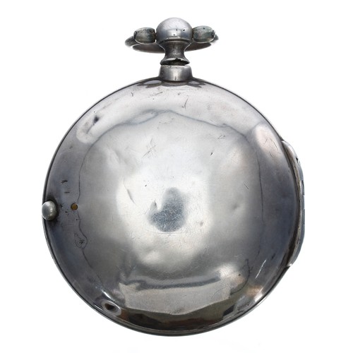 936 - William Baker, London - George III silver pair cased verge pocket watch, London 1805, signed fusee m... 