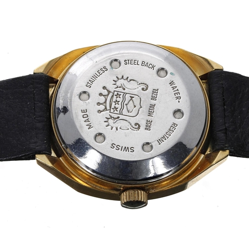 331 - Sicura Digital 'Jump Hour' automatic self winding gold plated and stainless steel gentleman's wristw... 