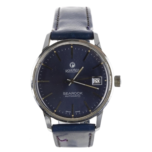 333 - Roamer Searock automatic stainless steel gentleman's wristwatch, circular blue dial, Roamer crown, m... 