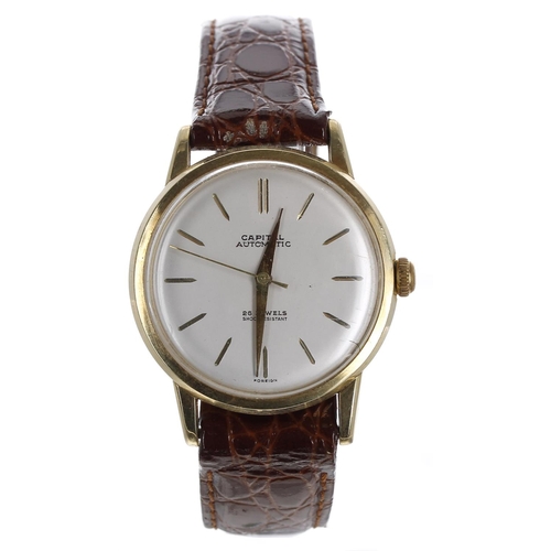 338 - Capital 14ct automatic gentleman's wristwatch, case no. 5203, import hallmarks London 1960, circular... 