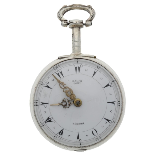 10 - Ralph Gout, London - early 19th century silver and tortoiseshell triple cased verge pocket watch mad... 