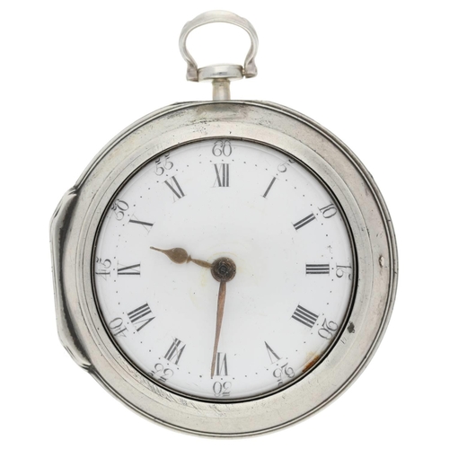 13 - Thomas Atherton, Liverpool - George III English silver pair cased verge pocket watch, London 1779, t... 