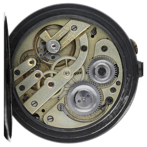 2 - Swiss World Time gunmetal lever pocket watch, pin-set gilt frosted bar movement with compensated bal... 