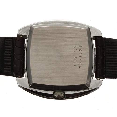 337 - Certina Club 2000 squared cased nickel and stainless steel gentleman's wristwatch, squared silvered ... 