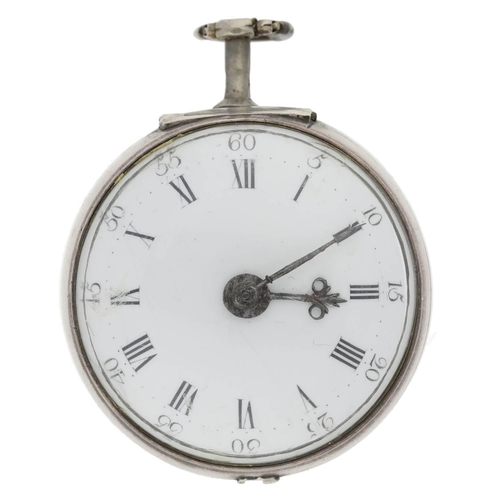 4 - D. Edmonds, Liverpool - George III silver pair cased verge pocket watch, London 1780, signed fusee m... 