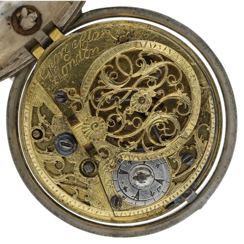 51 - George Prior, London - English 18th century silver repoussé pair cased verge pocket watch for the Tu... 