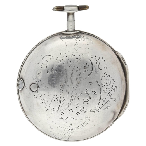 52 - William Howard, London - George III English silver pair cased verge pocket watch, London 1778, signe... 