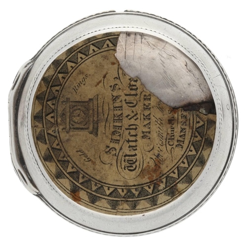 52 - William Howard, London - George III English silver pair cased verge pocket watch, London 1778, signe... 