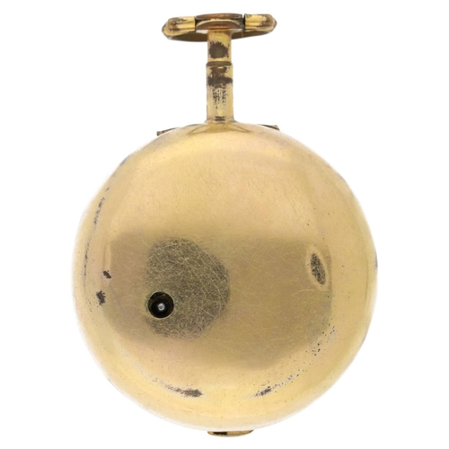 56 - Hugh Bayliss, London - late 18th century English gilt-metal and horn pair cased verge pocket watch, ... 