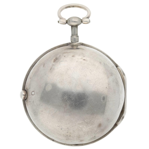 57 - Archibald Lawrie, Carlisle - mid-18th century English silver pair cased verge pocket watch, signed f... 