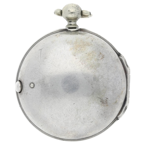 58 - William Knight, West Marden - mid-18th century English silver pair cased verge pocket watch, possibl... 