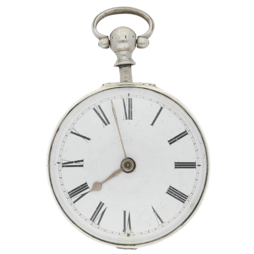 59 - Jno. Berndale, London - early 19th century silver pair cased verge pocket watch, London 1803, signed... 