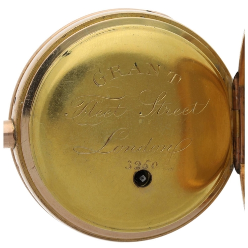 60 - Grant, Fleet Street, London - 18ct rose gold plunge quarter repeating pocket watch, London 1808, sig... 