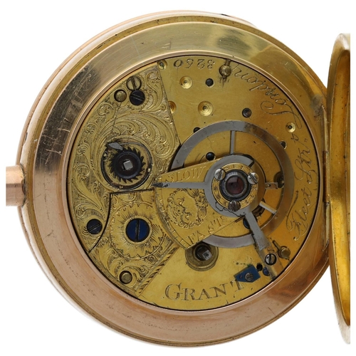 60 - Grant, Fleet Street, London - 18ct rose gold plunge quarter repeating pocket watch, London 1808, sig... 