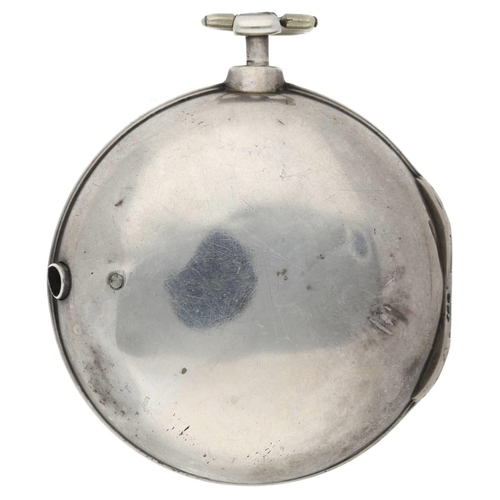 62 - Henry Hurt, London - George III century English silver pair cased verge pocket watch, London 1778, s... 