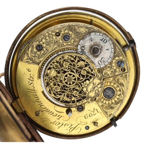 70 - Pistor, Leadenhall Street - late 18th century English 'Doctors' gilt metal verge pocket watch, signe... 