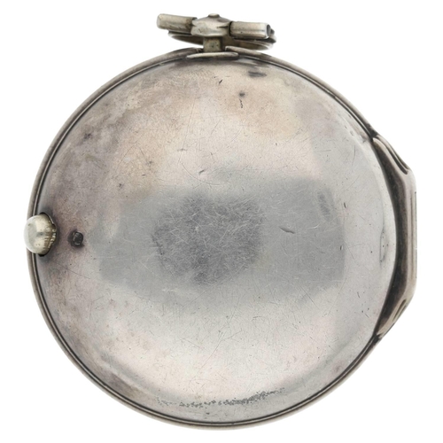 71 - Robert Derwood, London - George III English silver pair cased verge pocket watch, London 1775, signe... 