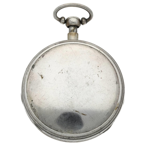 73 - Breguet - French 19th century white metal quarter repeating pocket watch, plunge repeat gilt ruby cy... 