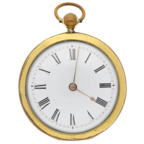 9 - Henry Harris, London - early 19th century English duplex gilt-metal pocket watch, signed fusee movem... 