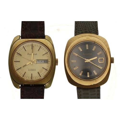 368 - Two Accurist automatic gold plated and stainless steel gentleman's wristwatches, 36mm and 35mm... 