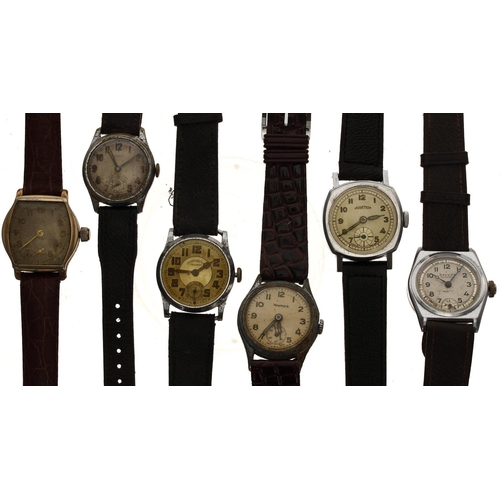 370 - Six gentleman's wristwatches to include Ingersoll Triumph, Salvos Sports, Aviation, Newmark (6)... 