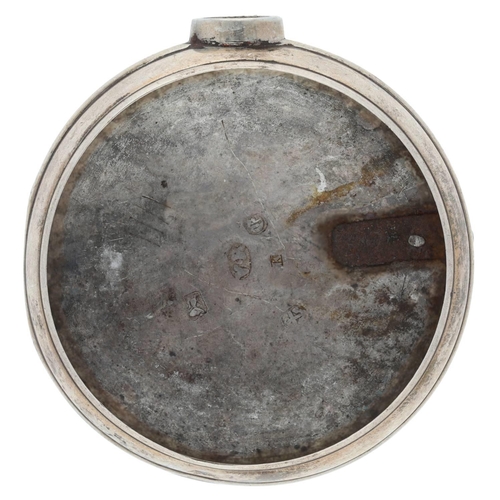 18 - English 19th century silver pair cased verge pocket watch, London 1848, unsigned fusee movement, no.... 