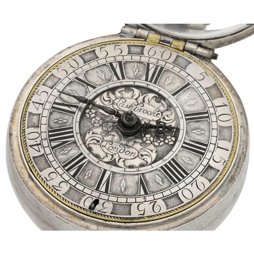 25 - Thomas Lashbrook, London - English early 18th century silver pair cased verge pocket watch, circa 17... 