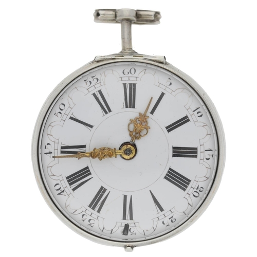 33 - John Wilter, London - English 18th century silver pair cased verge pocket watch, the fusee movement ... 