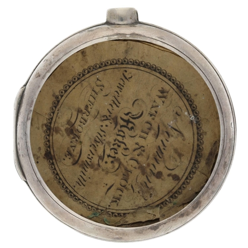 34 - Mw Norman, Sherbourne - George III silver pair cased verge pocket watch, London 1809, signed fusee m... 