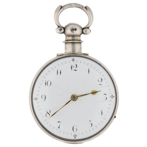 36 - D. Vander Velde, Sunderland - early 19th century English silver pair cased verge pocket watch, Londo... 