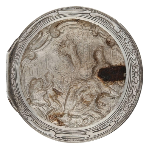 38 - John Wilter, London - George II English silver repoussé pair cased verge pocket watch, London 1759, ... 