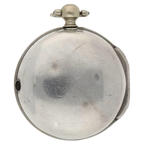 47 - Peter Upjohn, Bideford - George III silver pair cased verge pocket watch, London 1765, signed fusee ... 