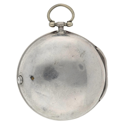 48 - William Presbury, Coventry - English 18th century silver pair cased verge pocket watch, London 1763,... 