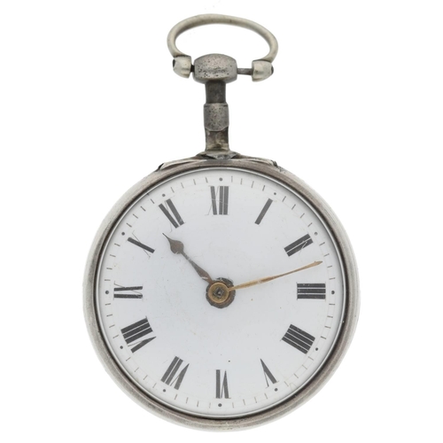 61 - Jno. Stillas, London - English 18th century silver pair cased verge pocket watch, London 1771, signe... 