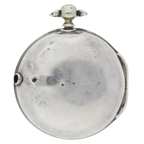 68 - J. Richards, London - English George III silver pair cased verge pocket watch, London 1772, signed f... 