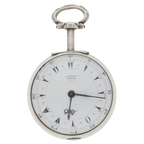 69 - Edward Prior, London - 19th century silver pair cased verge pocket watch made for the Turkish market... 