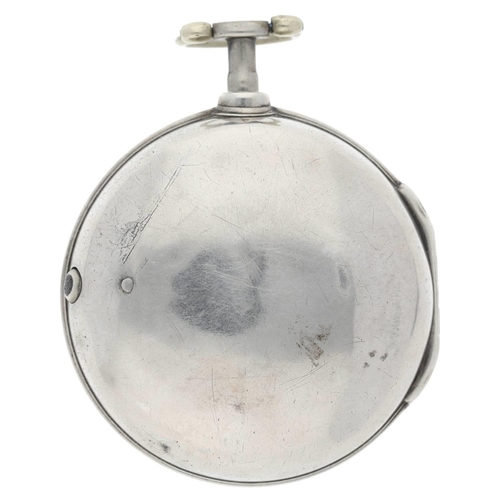 79 - Henry Smith, London - English 18th century silver pair cased verge pocket watch, London 1764, signed... 