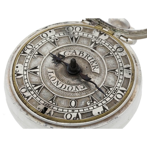 85 - Charles Carbier, London - early 18th century English silver pair cased verge pocket watch made for t... 