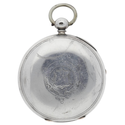 89 - George Bradey, Sheffield - Victorian silver fusee lever pocket watch, Chester 1873, signed movement,... 