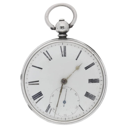 95 - Thomas William Hay, Shrewsbury - Victorian silver fusee lever pocket watch, London 1852, signed move... 