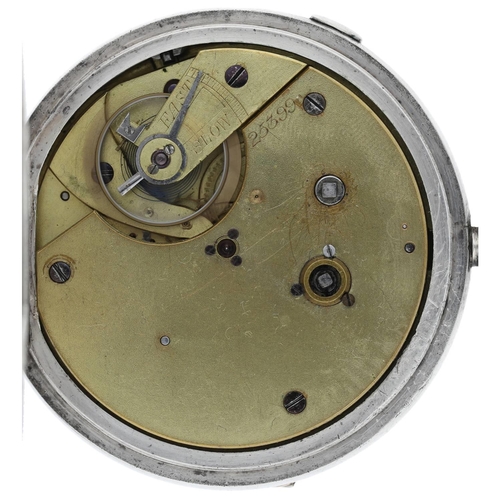 98 - Victorian 'Centre Second' Chronograph silver pocket watch, London 1878, unsigned three-quarter plate... 