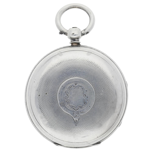 99 - Victorian silver fusee lever pocket watch, Chester 1873, unsigned movement, no. 10741, sprung gold t... 