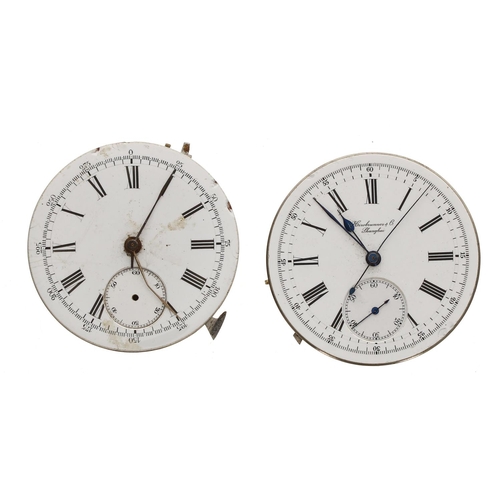 163 - Two chronograph repeater pocket watch movements (2)