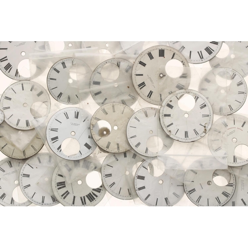 216 - Fifty enamel pocket watch dials with subsidiary dial apertures (many lacking subsidiary dials) (50)... 