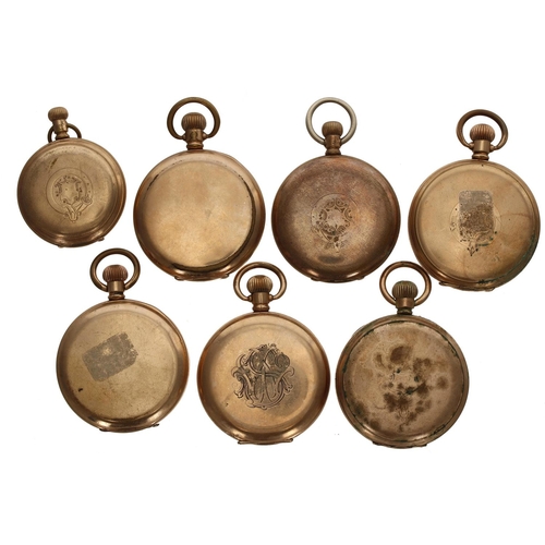 207 - Seven gold plated hunter pocket watch cases (7)