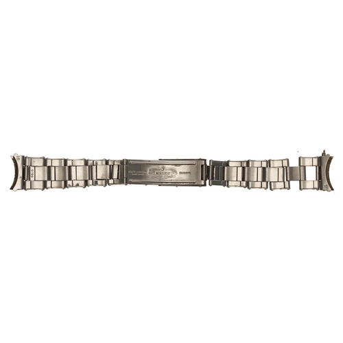 387 - Rolex Oyster rivetted expanding wristwatch bracelet, reference 6635, dated '1 65', with '51' 17mm en... 