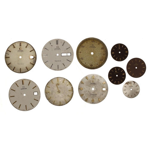 389 - Omega - Ten Omega wristwatch dials to include Omega De Ville, Omega Geneve automatic, Omega Seamaste... 