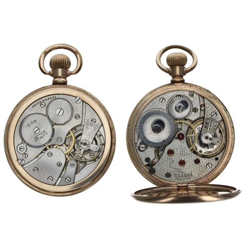 124 - Limit No. 2 gold plated lever pocket watch, within a Dennison Star case, 50mm; together with a Swiss... 