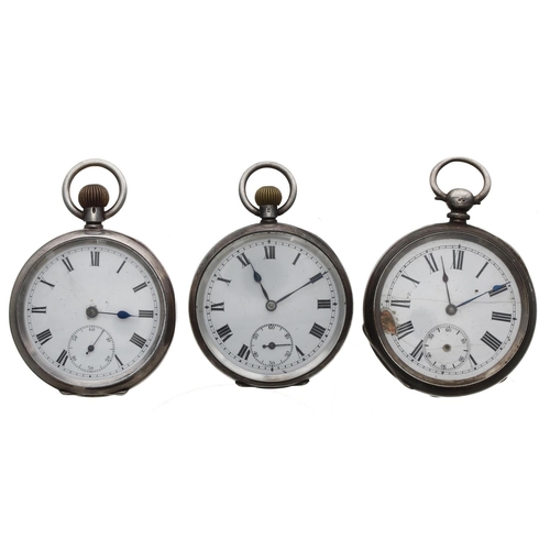 128 - Three silver lever engine turned pocket watches for repair (3)