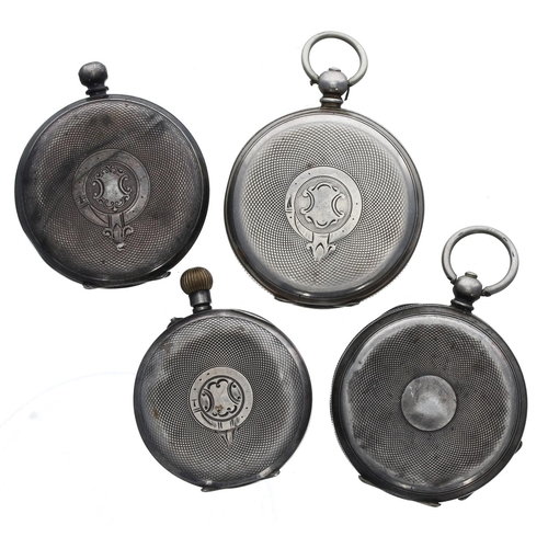 135 - Four silver cylinder engine turned pocket watches for repair (4)